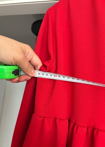 Kırmızı Fırfırlı Midi Kadın Tunik - Görsel 5