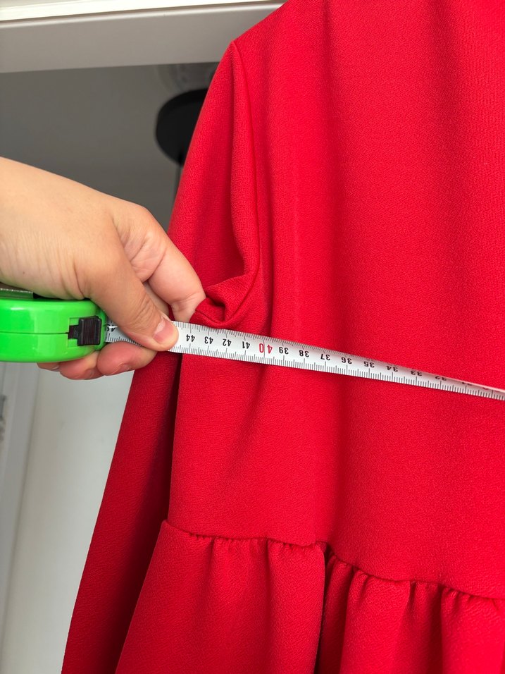 Kırmızı Fırfırlı Midi Kadın Tunik - Görsel 5