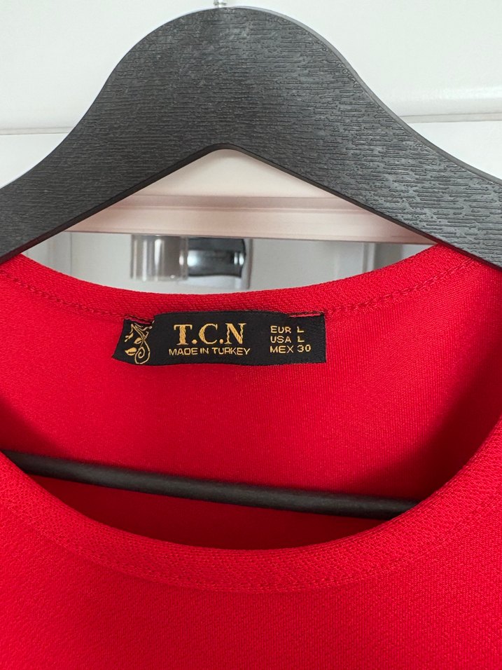 Kırmızı Fırfırlı Midi Kadın Tunik - Görsel 2