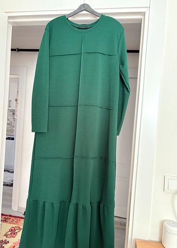 Yeşil Uzun Pilili Kadın Elbise - Görsel 5