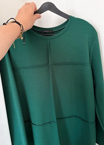 Yeşil Uzun Pilili Kadın Elbise - Görsel 3