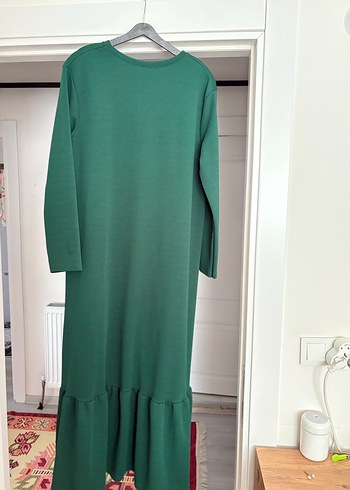 Yeşil Uzun Pilili Kadın Elbise - Görsel 4