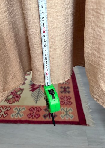 Bej Bohem Uzun Keten Elbise - Görsel 6