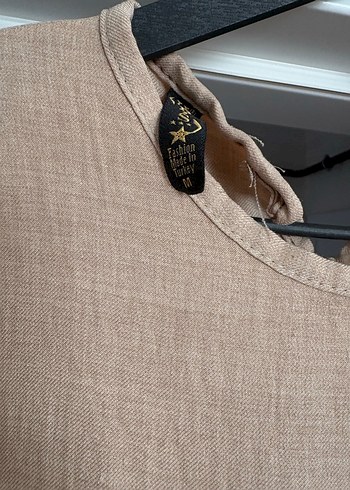 Bej Bohem Uzun Keten Elbise - Görsel 2