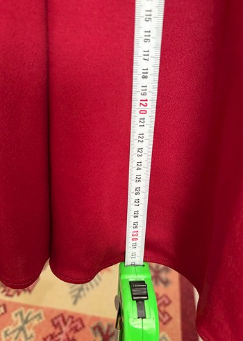 Kırmızı Uzun Kollu Uzun Elbise - Görsel 7