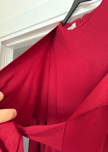 Kırmızı Uzun Kollu Uzun Elbise - Görsel 6