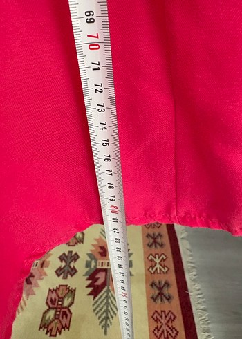 Pembe Düğmeli Midi Hamile Keten Ceket - Görsel 4