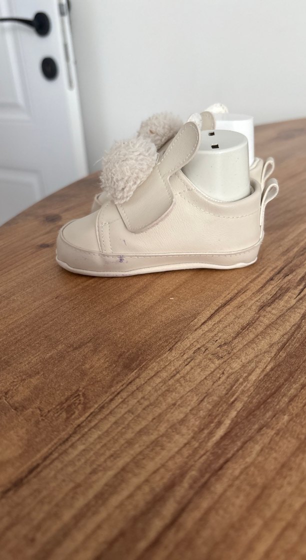 Beyaz Kız Bebek ev ayakkabısı  - Görsel 3