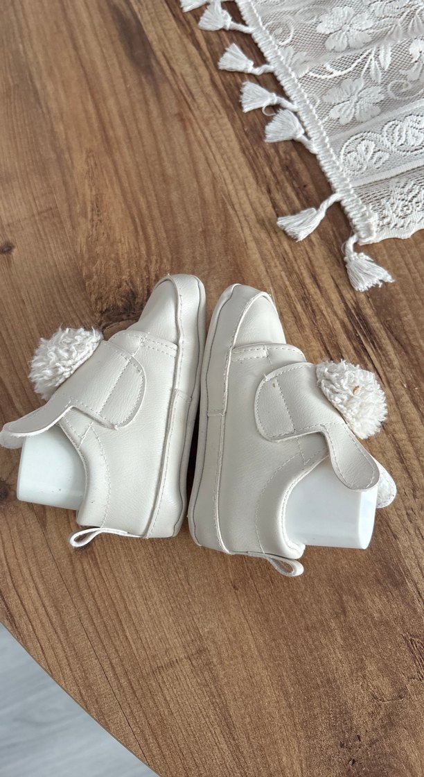 Beyaz Kız Bebek ev ayakkabısı  - Görsel 4