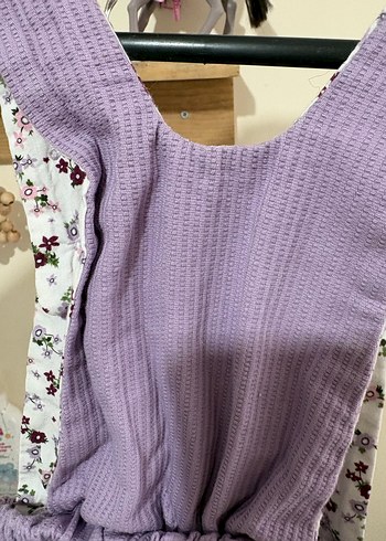 Düğmeli Mor Kız Çocuk Bohem Elbise - Görsel 4