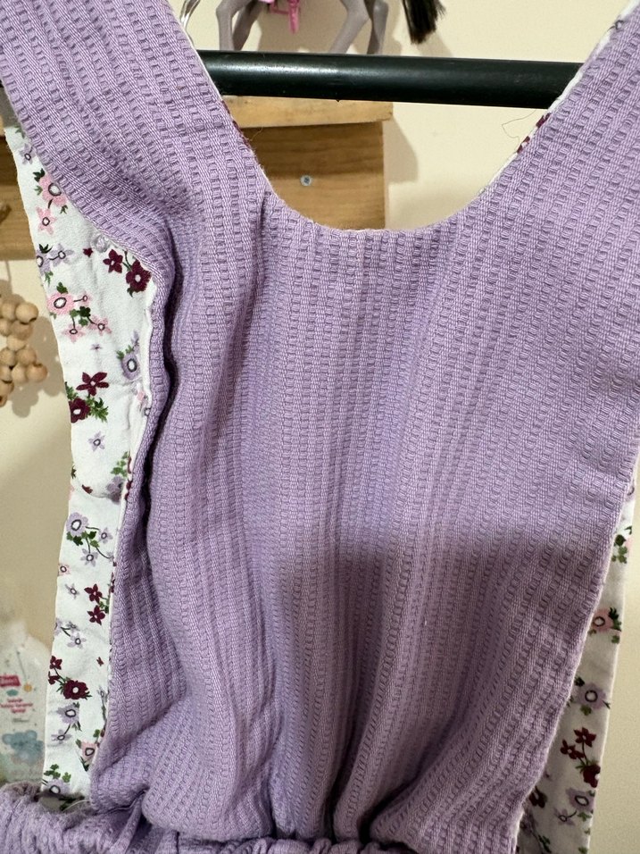 Düğmeli Mor Kız Çocuk Bohem Elbise - Görsel 4