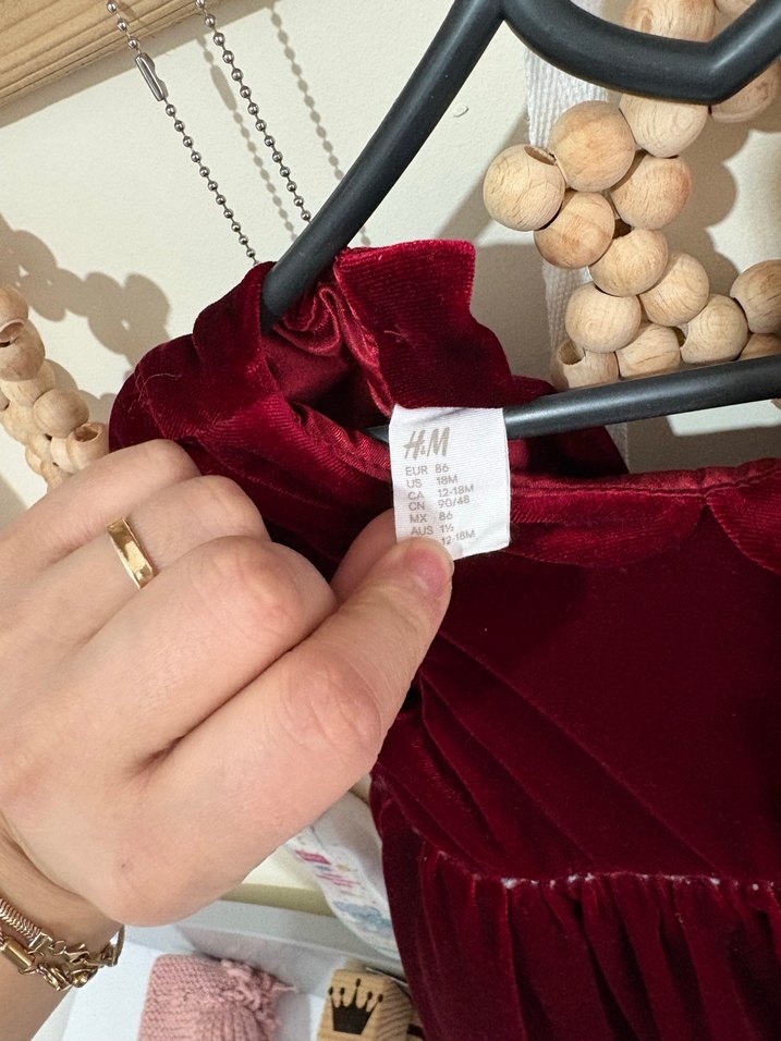 Bordo kadife Kız Çocuk Fırfırlı Elbise - Görsel 4