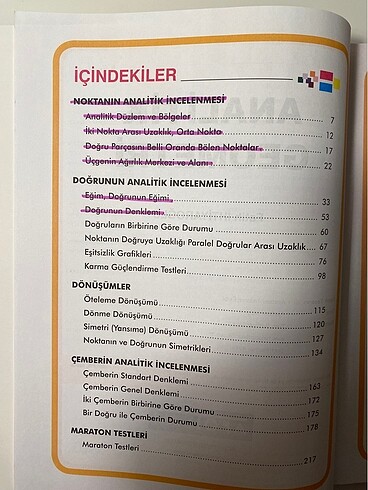  Beden Apotemi Analitik Geometri Soru bankası