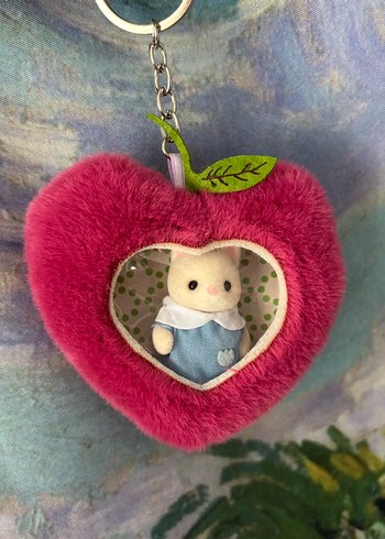 Pembe Kalp Peluş Anahtarlık