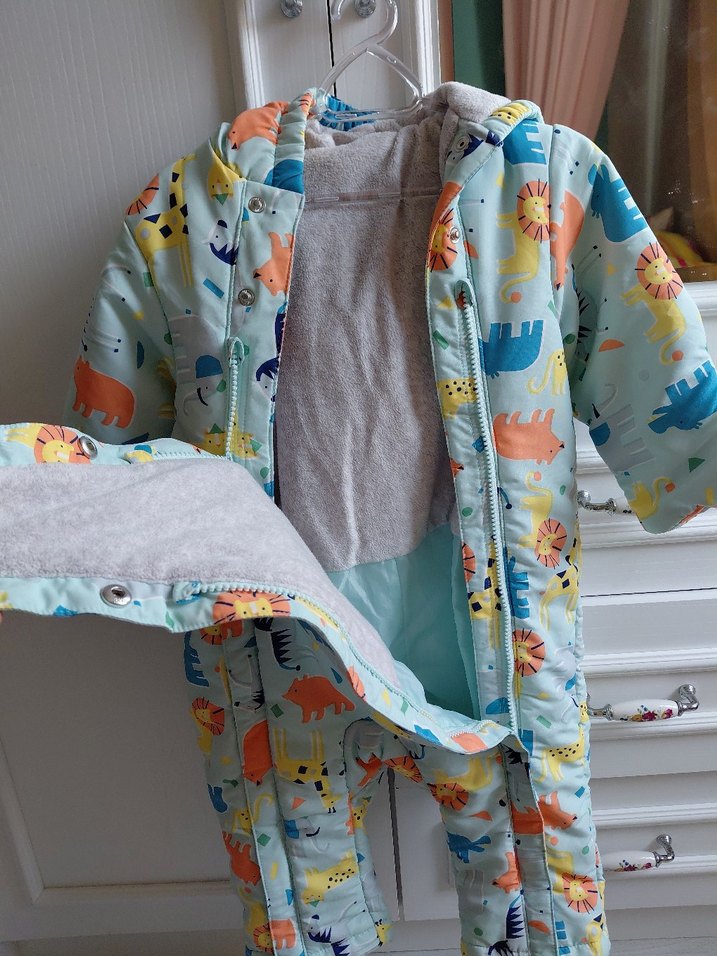 Renkli Desenli Fermuarlı Bebek Erkek Tulumu - Görsel 3