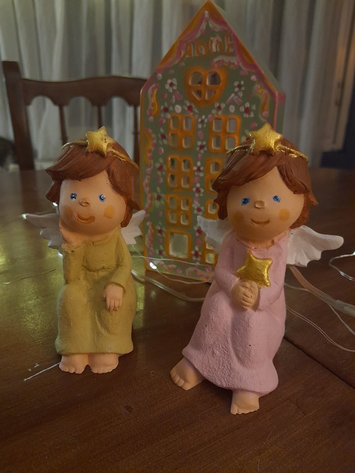 Pembe ve Sarı Melek Biblo Seti - Görsel 2