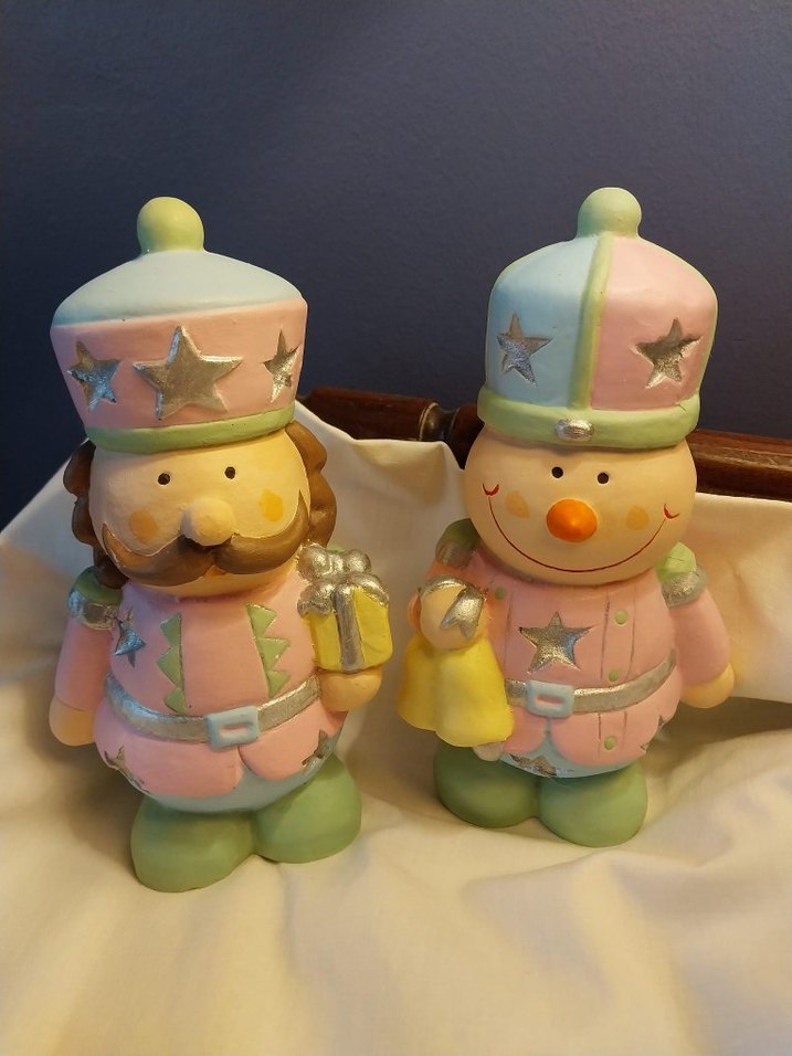 Pastel Pembe Figürinler - Asker ve Kardan Adam - Görsel 2