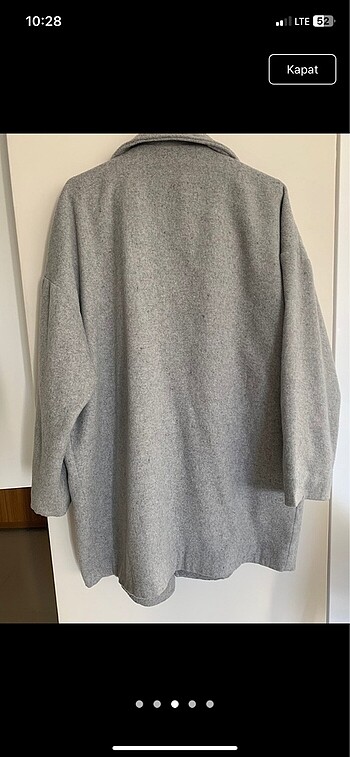 universal Beden gri Renk Oversize kaban