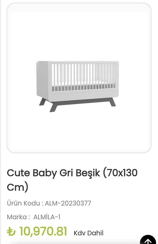 ALMİLA baby cute gri Bebek Beşiği ve ALMİLA iç yatak - Görsel 2