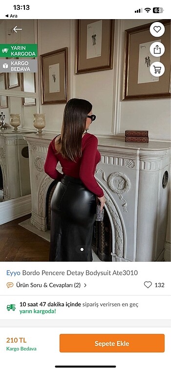 Diğer Bordo Bodysuit