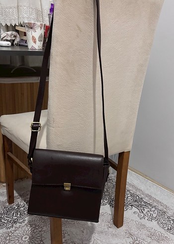Kahverengi Deri Tokalı Kadın Çanta - Görsel 2