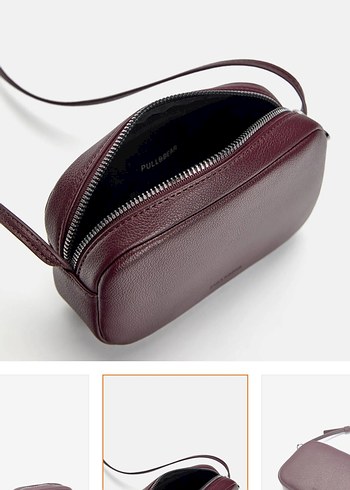 Bordo Deri Kadın Çapraz Çanta - Görsel 2