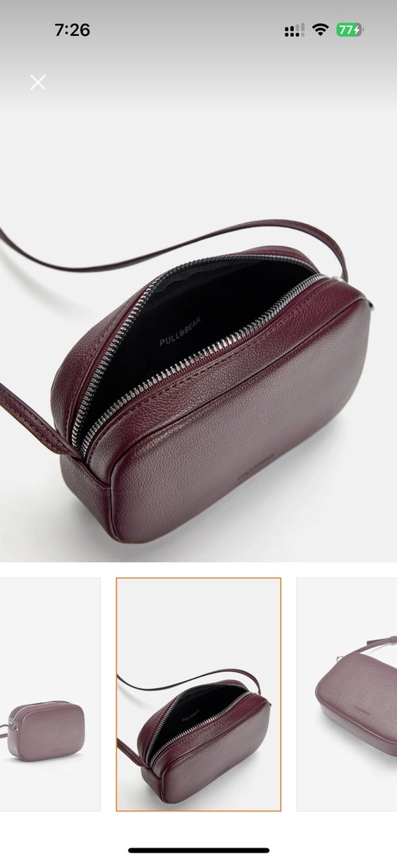 Bordo Deri Kadın Çapraz Çanta - Görsel 2