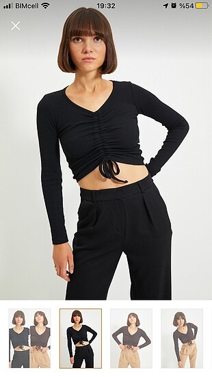 s Beden Trendyolmilla büzgülü crop