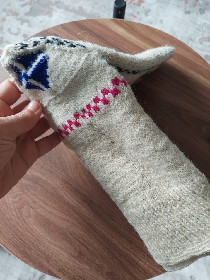 Nakışlı Renkli bayan çorabı - Görsel 2