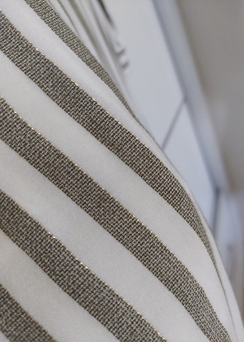 Çizgili Bej Uzun Kollu Kadın Gömlek - Görsel 7