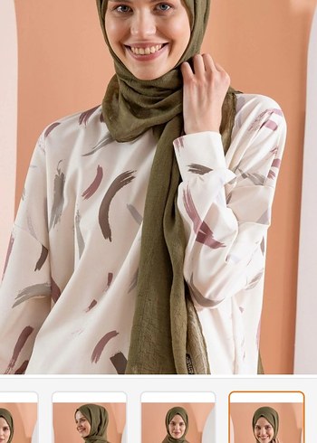 Kadın Bohem Keten Şal - Haki Renk - Görsel 5