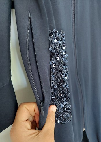 Lacivert Fermuarlı, Uzun kap iki iplik - Görsel 7