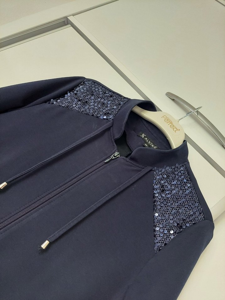 Lacivert Fermuarlı, Uzun kap iki iplik - Görsel 2