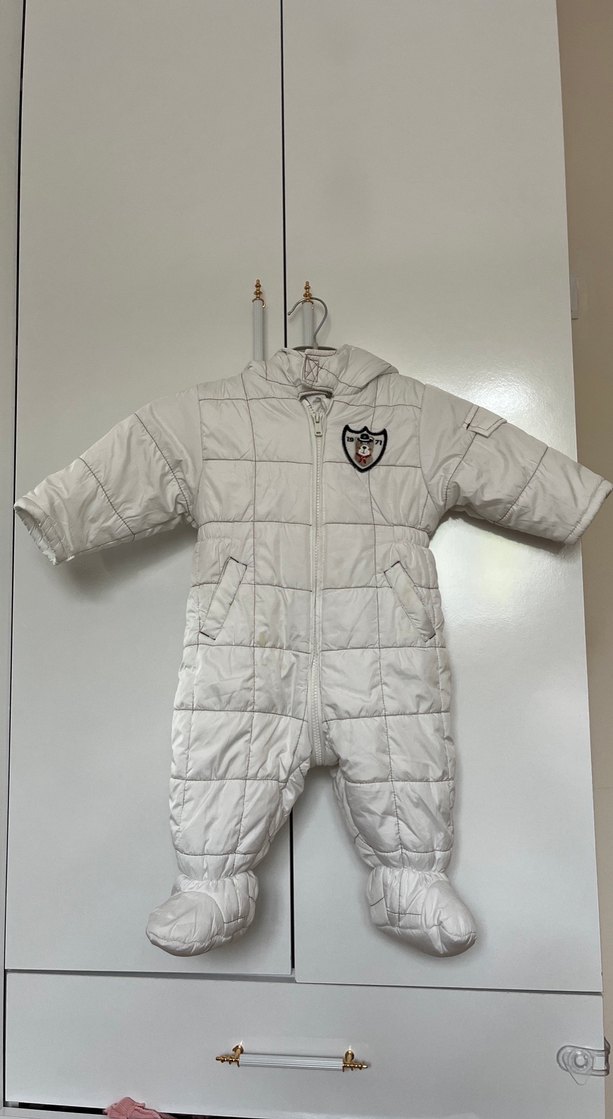 Bebek Beyaz Kapitone Tulum - Görsel 2