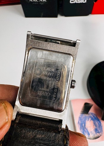 Orjinal guess Vintage Kahverengi Deri Erkek Saat Kayışı - Görsel 6