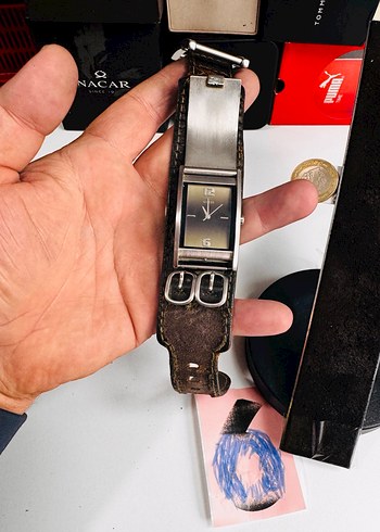 Orjinal guess Vintage Kahverengi Deri Erkek Saat Kayışı - Görsel 8