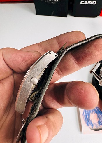 Orjinal guess Vintage Kahverengi Deri Erkek Saat Kayışı - Görsel 4