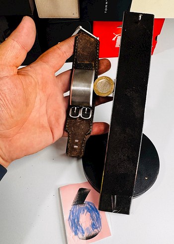 Orjinal guess Vintage Kahverengi Deri Erkek Saat Kayışı - Görsel 7