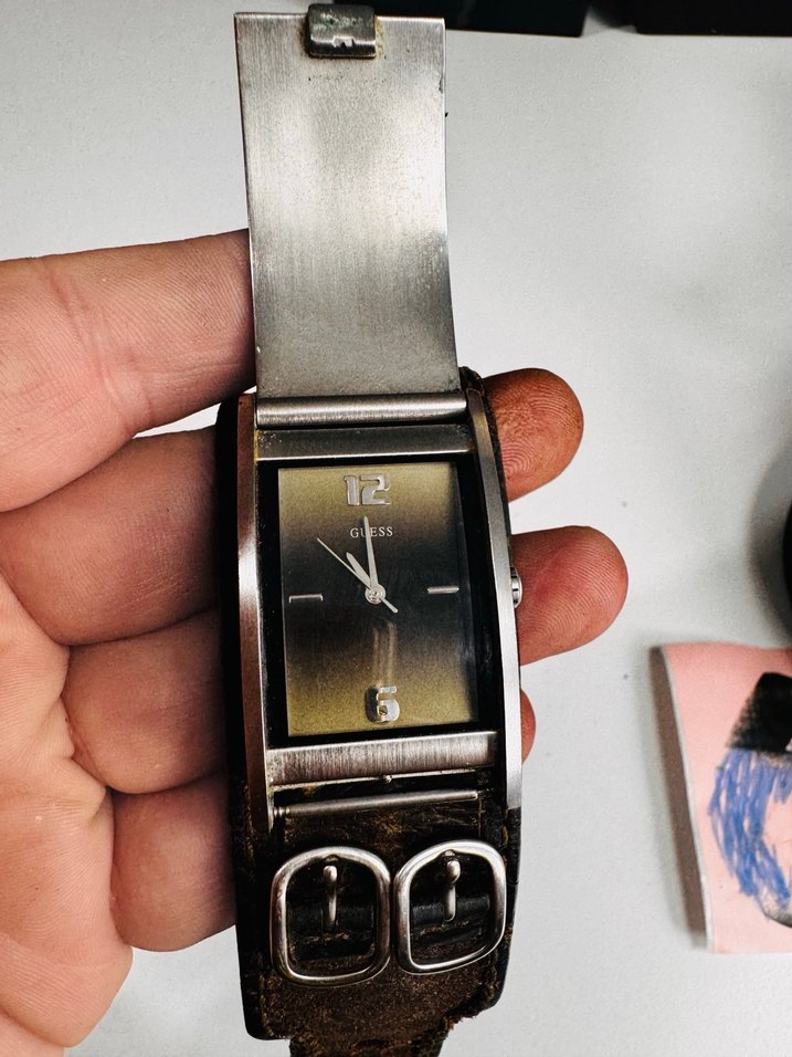 Orjinal guess Vintage Kahverengi Deri Erkek Saat Kayışı - Görsel 2