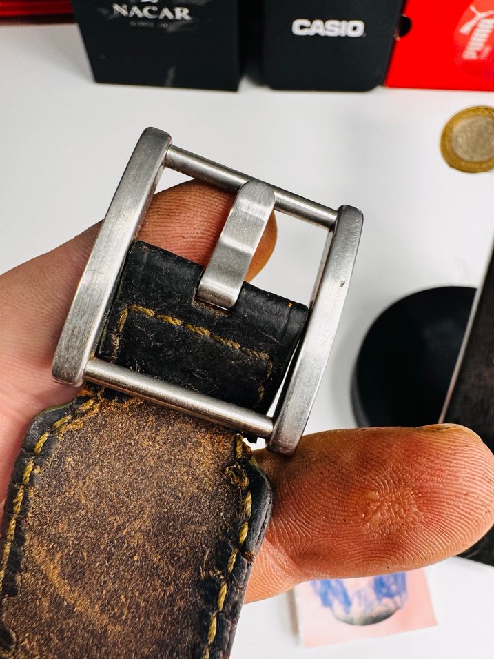 Orjinal guess Vintage Kahverengi Deri Erkek Saat Kayışı - Görsel 3