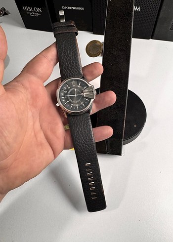 Orjinal Diesel Erkek Kahverengi Deri Biker Saat - Görsel 9