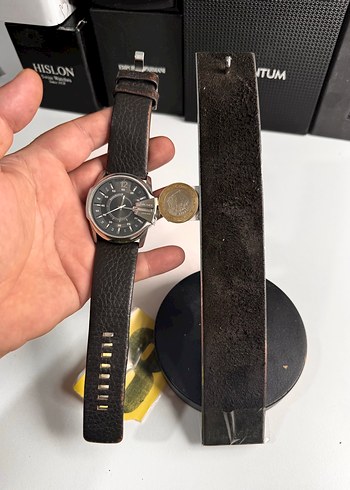 Orjinal Diesel Erkek Kahverengi Deri Biker Saat - Görsel 7