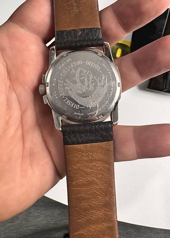 Orjinal Diesel Erkek Kahverengi Deri Biker Saat - Görsel 4