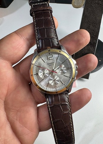 Orjinal Casio Kahverengi Deri Kordonlu Erkek Kol Saati