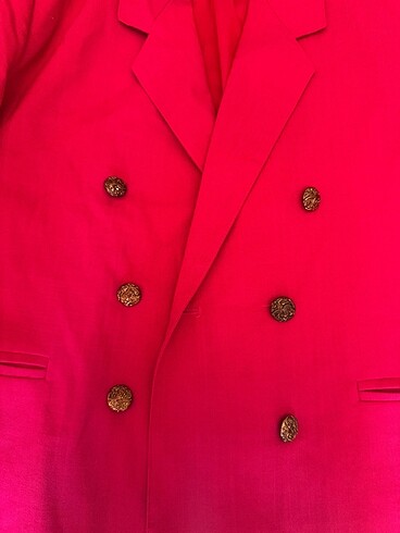 C&A marka fuşya keten blazer