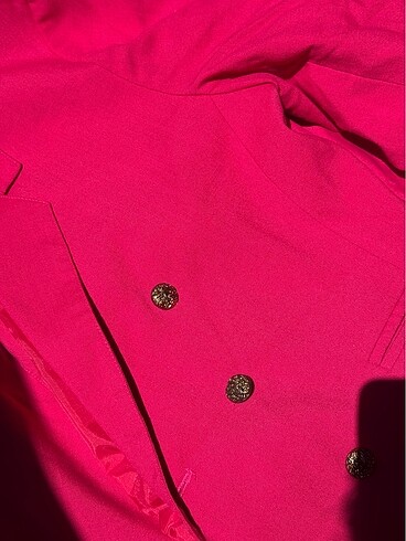 42 Beden pembe Renk C&A marka fuşya keten blazer