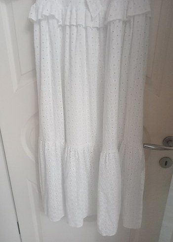 Trendyol marka Beyaz Uzun Kadın Elbise - Görsel 4