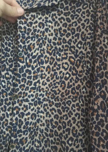 Leopar Desenli Kadın Gömlek - Görsel 5