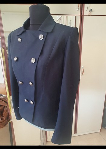 Düğmeli Lacivert Kadın  Blazer ceket - Görsel 2