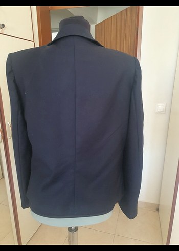 Düğmeli Lacivert Kadın  Blazer ceket - Görsel 3